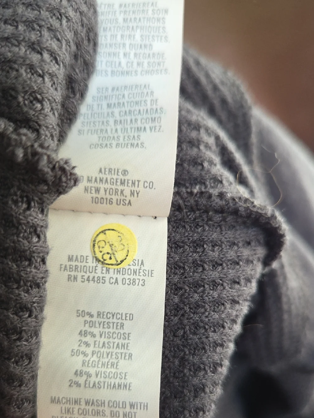 aerie Dark Green Waffle Knit Cargo Joggers - Picture 7 of 7